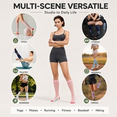 Compression Socks for Knee High Socks for Sports Yoga Pink