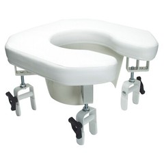 Lumex Raised Toilet Seat Riser, Padded & Cushioned, Fully-Adjustable Height