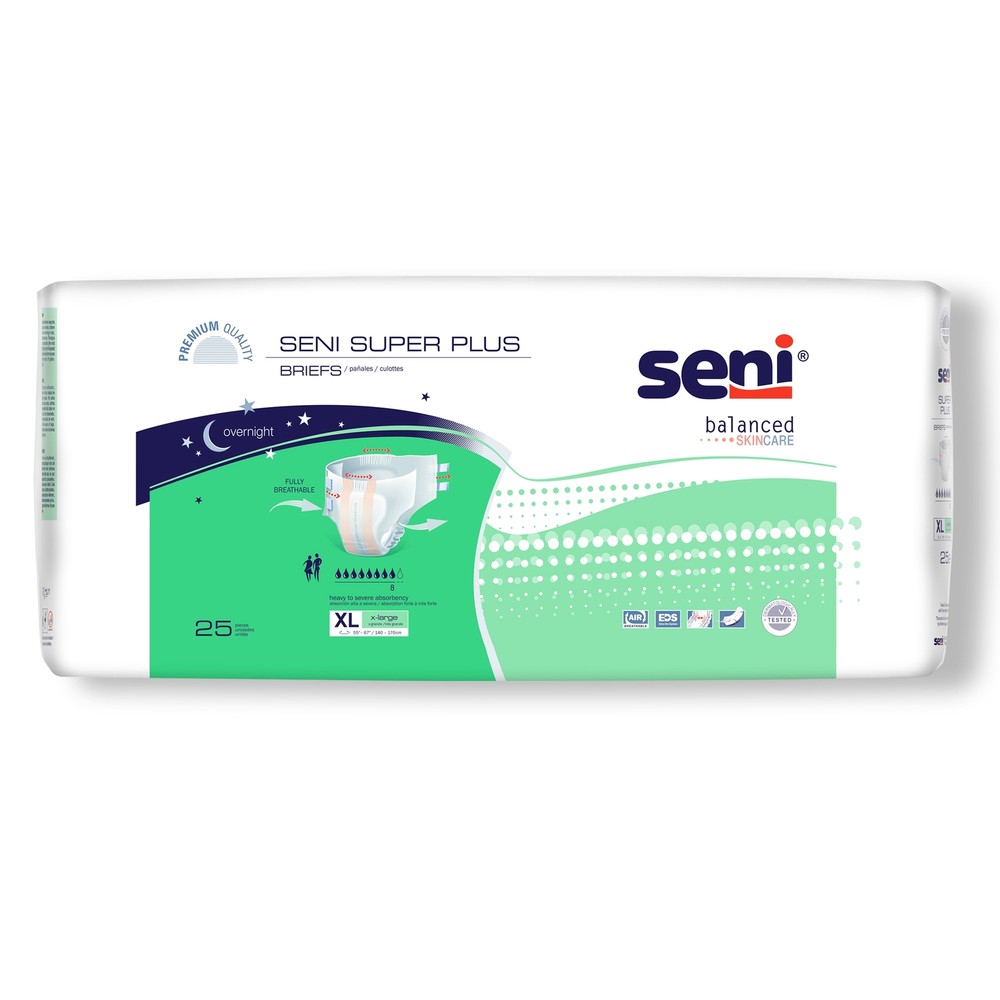 Seni Incontinence Brief Breathable / Overnight S-XL25-BP1 Severe 25 Ct