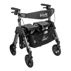 HEALTHLINE Wheels for Walker Rollator, 6 inch Pair, Black/ (2)/ (Front)……
