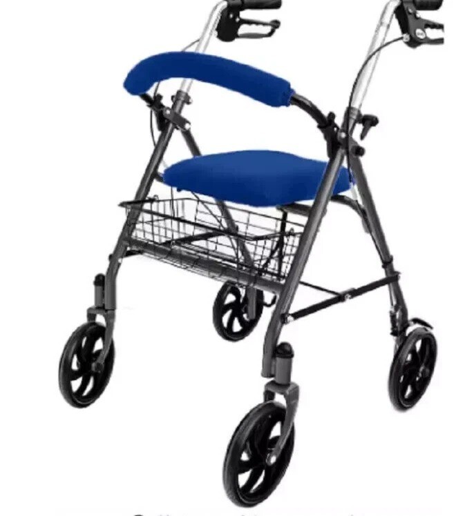 Top Glides Universal Soft Rollator Walker Seat and Backrest Blue ONLY Covers NEW