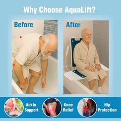 AquaLift Electric Powered Automatic Bathtub Chair Floor Pool Tub Bath Lift