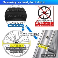 Wheelchair Rear Wheel Solid Tires (Pair) 24X1 3/8″ PU Non Pneumatic Tires, Suita