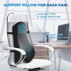 Memory Foam Lumbar Support Pillow for Car, Full Back Support Pain Relief Cushion
