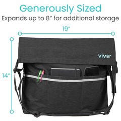 Vive XL Wheelchair Accessories Bag – Waterproof, 1 Count (Pack of 1), Black