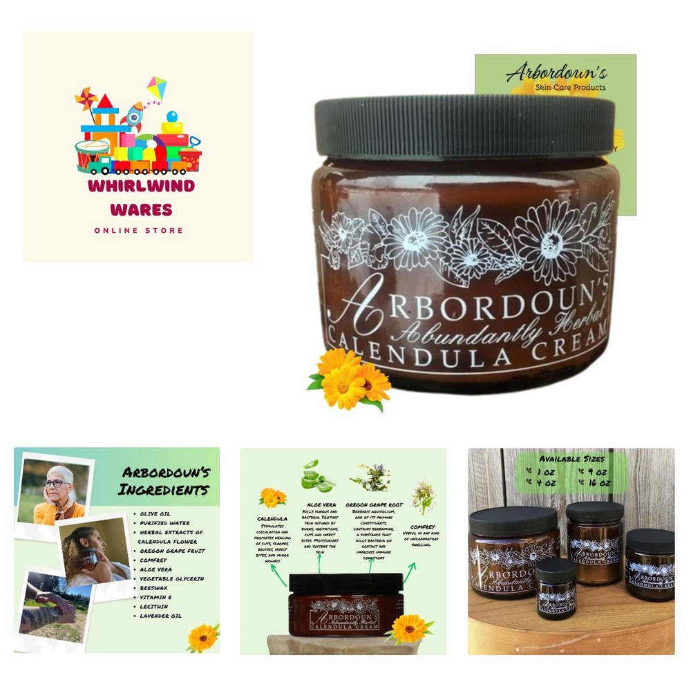 Calendula Cream 9oz Amber Jar Contains Comfrey, Oregon Grape, Aloe, Beeswax. …