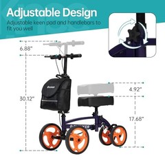 ELENKER STEERABLE KNEE SCOOTER FOLDABLE KNEE WALKER – PURPLE