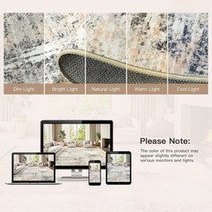 Gold Abstract 9×12 Area Rug – Non-Slip, Washable for Living Room & Bedroom