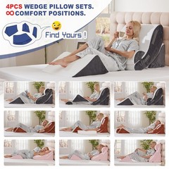 4PCS Orthopedic Bed Wedge Pillow Set for Sleeping, Post Surgery Foa… Fast Ship