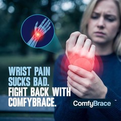 ComfyBrace Nighttime Pain Relief Wrist Brace for Carpal One Size, Black