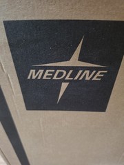 Medline Adjustable Height Bedside Commode w/ Armrests, Lid & Bucket