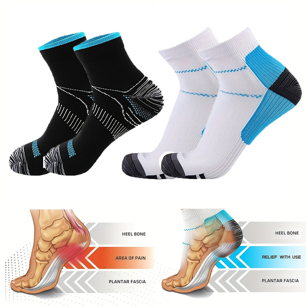 1/3/6Pairs Men Women Sports Athletic Nylon Ankle Foot Compression Socks S/M L/XL