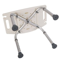 Adjustable Height Non-Slip Shower/Bath Stool, Plastic/Aluminum, 51x31cm
