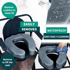 Raised Toilet Seat Cushion for Elderly, 3″ Padded Universal Fit, 3-inch thick