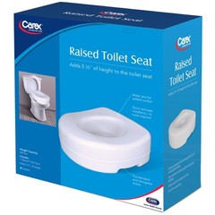 Carex Toilet Seat Riser, Adds 5 Inches of Height,Elevated and Raised Toilet Seat