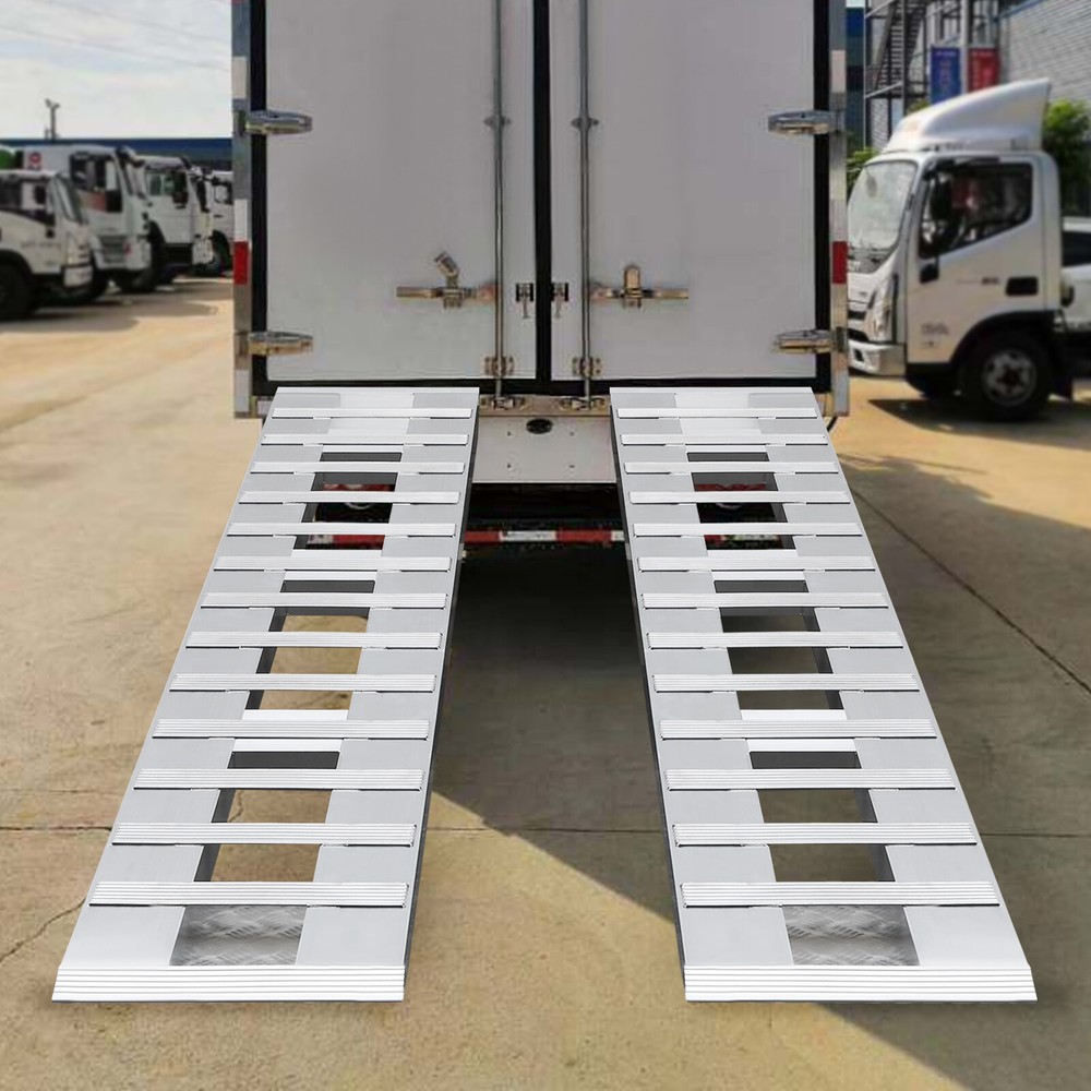 2Pc Aluminum Trailer Ramps 80 × 15 In 6000 Lb Pair Motorcycle ATV Loading