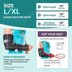 Elbow Immobilizer Brace | Removable Long Arm Cast and Soft Forearm Orthosis Spli