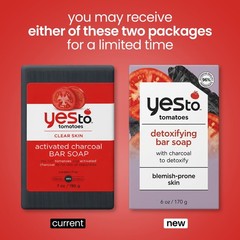 Yes To Tomatoes Charcoal Bar Soap Tomato Extracts Sunflower Seed Oil –