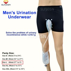 Male Wearable Incontinence Pants Urinal Bag External Silicone Urine Collector