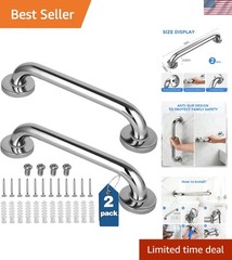 Extra Strong 12″ Shower Grab Bars – Corrosion Resistant Stainless Steel Handles