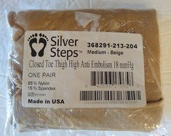 Silver Steps Closed Toe Thigh High Anti-Embolism Stocking 18 mmHg Medium Beige