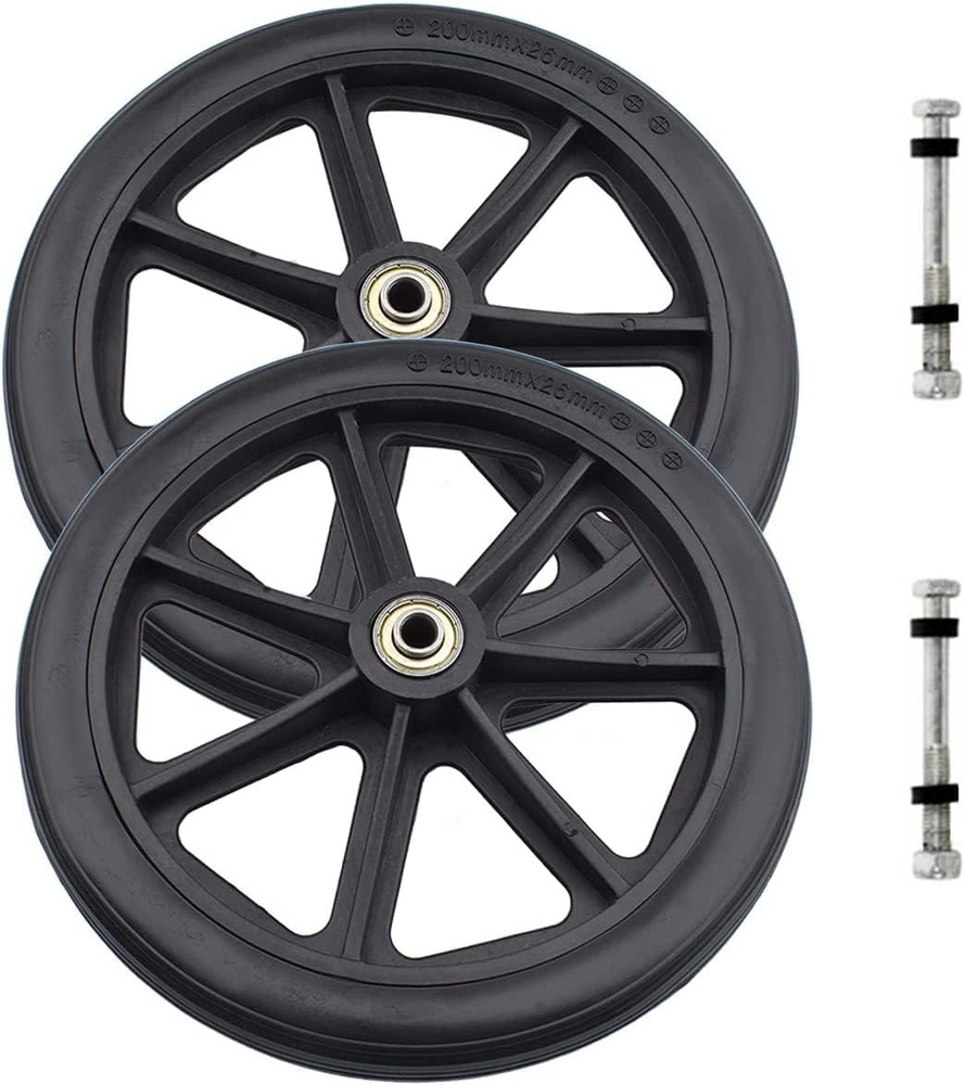 2Pcs Wheels Replacement for Wheelchairs, 8″ X 1″ Rollator Wheels, Anti-Slip Repl