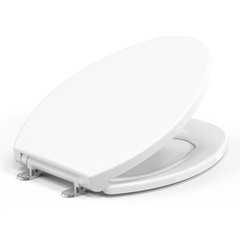 Topseat Plus Toilet Seat Elongated, Soft Close Seat, White
