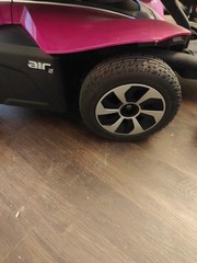 Jazzy Air 2 Power Wheelchair Black Pink Joystick Adjustable Footrests Armrests