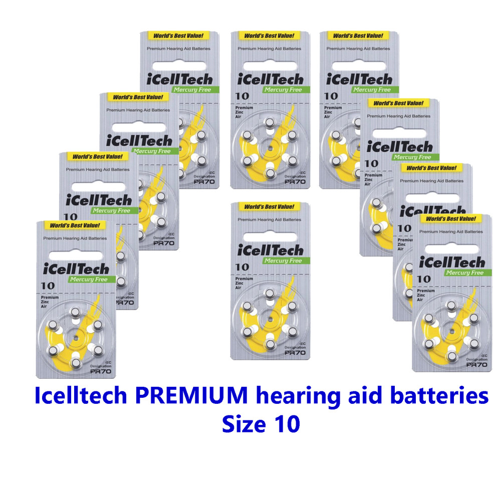 Icelltech Size 10 Hearing Aid Batteries – 180 Count