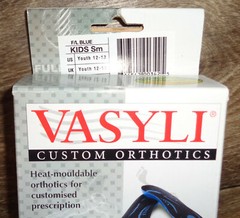 Vasyli Full Length Custom Orthotics Blue Medium Density Kids Sm 12 – 13