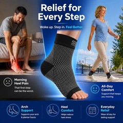 SB SOX Plantar Fasciitis Compression Socks – Arch Support Sleeve Large, Blue