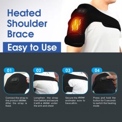 Electric Heated Shoulder 3 In1 Massager Brace with Vibration Joint Pain Relief