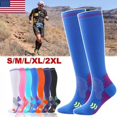3 Pairs Compression Stockings 20-30 mmHg Medical Grade-Ⅱ Socks Black+Blue+White