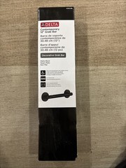 Delta 41812-BL ADA 12′ Matte Black Shower Grab Bar, 450lb Capacity, Wall Mounted