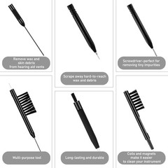 13-Piece Hearing Aid Cleaning Kit Tools Brush Magnifier Screwdriver Storage Bag