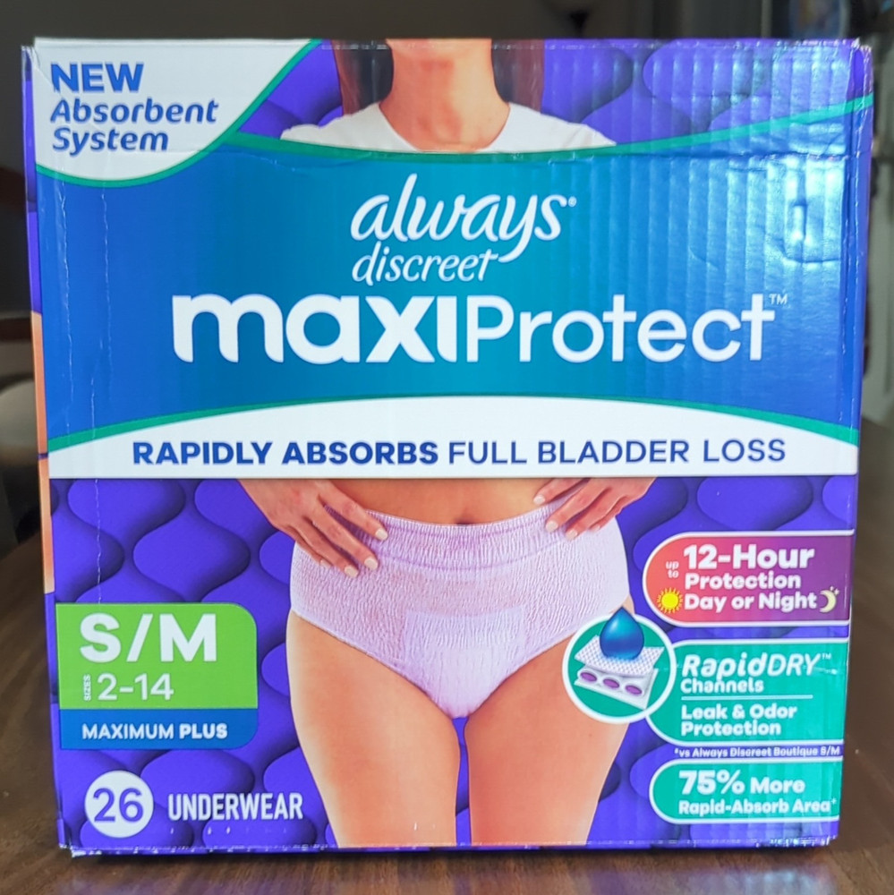 Always Discreet maxiProtect Incontinence Pants Maximum Plus S/M Purple 26 Ct