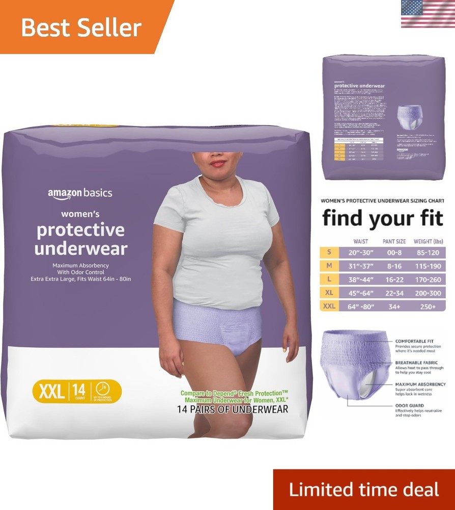 14 Count Maximum Absorbency Lavender Incontinence Underwear for Women, XX-Large