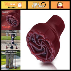 Heavy Duty Cane Tips 1 1/8″ – Self Standing Rubber Replacement for 28mm Canes, S