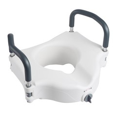 VEVOR Raised Toilet Seat Riser with Arms for Elderly Adds 5 Inch Height 300 lbs