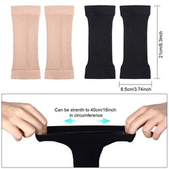 SATINIOR 2 Pairs Arm Shapers for Plus Size Large (Pack of 2), Black, Beige