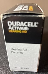 Duracell Activair Hearing Aid Batt. Zinc-Air 1.45V -10 Pack- 60 Count Exp 08/29
