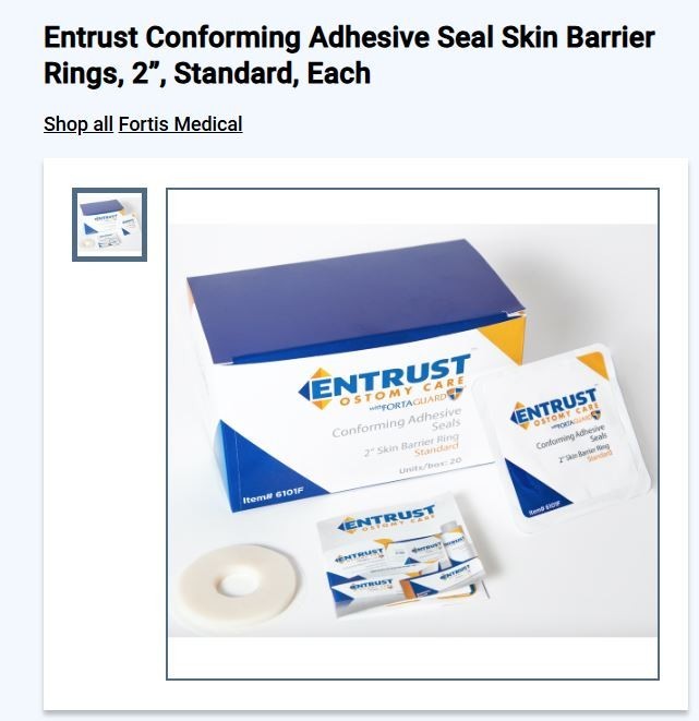 NEW! Entrust Conforming Adhesive Seal Skin Barrier Rings, 2”, Standard, 3 RINGS