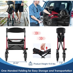 MAXWALK Portable All Terrain Foldable Outdoor Walker 10″ Wheels 300lb Senior USA