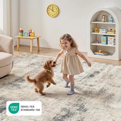 Gold Abstract 9×12 Area Rug – Non-Slip, Washable for Living Room & Bedroom