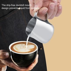 (200 Ml)Stainless Steel Milk Frothing Cup Coffee Pitcher Jug Latte Art