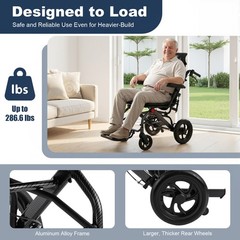 All-terrain Adjustment Backrest Wheelchairs Foldable Wheelchair For Senior 130kg