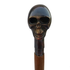 Antique Brass Handle Brown Wooden Walking Stick Cane Style Handmade Gift