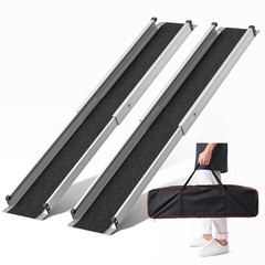 84 Inch Telescoping Wheelchair Ramp 7FT 600lb Capacity 2