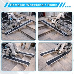 3-5FT Adjustable Aluminum Wheelchair Ramp 600lb Portable Higjh Quality for Steps