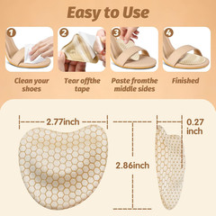 Metatarsal Pads for Women, Silica Gel Ball of Foot Cushions, Beige, 4 Count, Ant